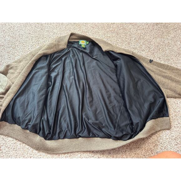 CABELAS Men's 100% Wool sweater Jacket, size XL, Full zip Wind Stopper; Vintage - Picture 11 of 13